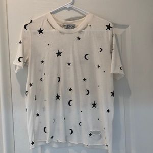 Wildfox Stars Distressed Tee NWT Size L